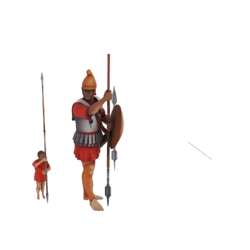 Ancient Greek Hoplite Soldier with Spear and Shield