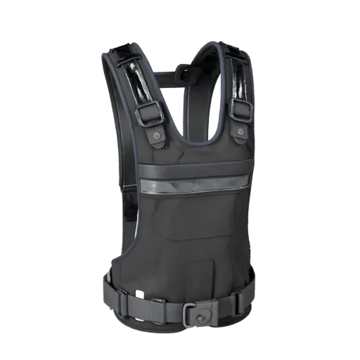 Warehouse Protective Harness 3D model, side profile view, technical viewport render, showing material detail and scale.