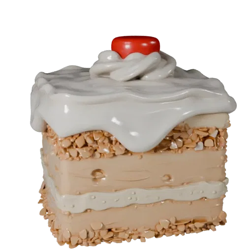 Bakery Layer Cake High Poly 3D model, close-up studio render, showing cream, sweet food silhouette.
