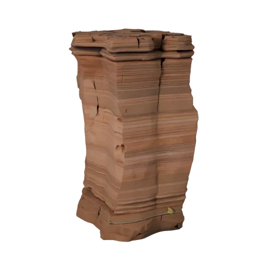 Canyon Pillar Set Stylized 3D model, stylized isometric environment render, showing stratified stone, dune ridges.