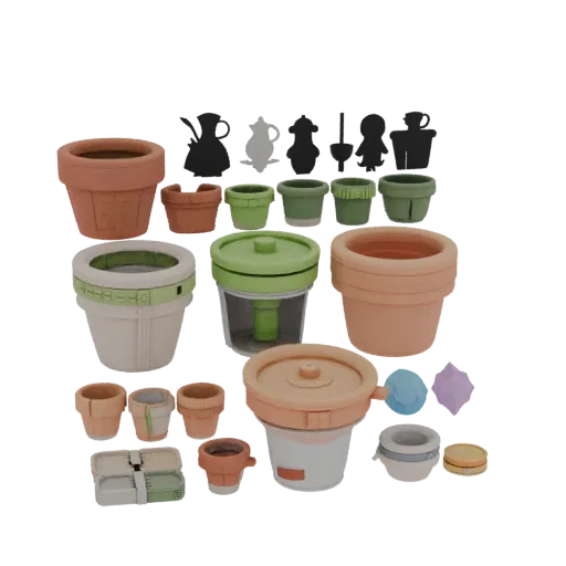 Cozy Plant Pot Printable 3D model, isometric STL render, showing ceramic, recognizable everyday shapes.