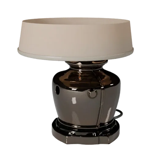 Ceramic Table Lamp High Poly 3D model, home interior, close-up studio render, metal detail.