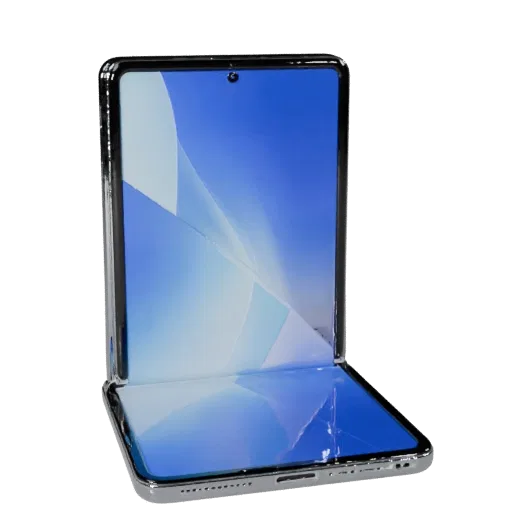 Foldable Tablet Phone Modular 3D model, isometric modular kit view, showing glass screens, thin device proportions.