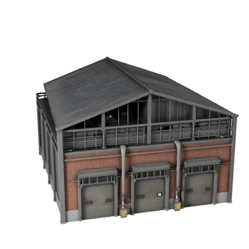 Low Poly Fertigungsanlage 3D-Modell für Spiele & VR