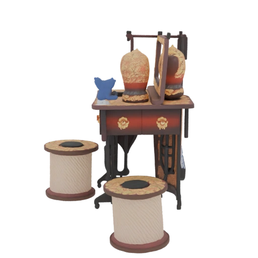 Vintage Sewing Machine with Spools