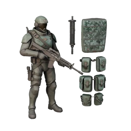 Sci-Fi Command BOSS Soldier Character Model - Rigged