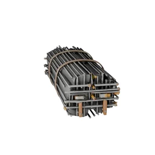 Temporary Rebar Bundle Modular 3D model, isometric modular kit view, showing concrete, site-ready silhouettes.
