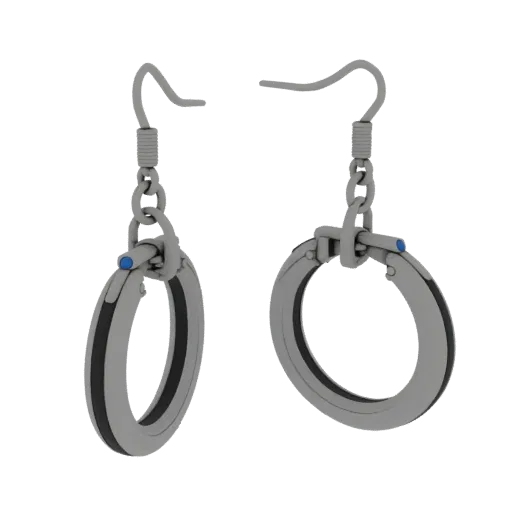Hoop Earring collectible detail 3D model, isometric studio render, showing earring silhouette and surface contrast.