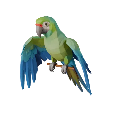 Low Poly Macaw Parrot 3D Model - Unity Game Asset with FBX