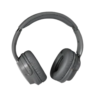 Retro Noise Canceling Headset 3D model, three-quarter studio product render, showing soft ear pads, form detail.