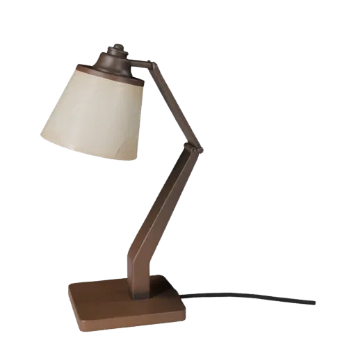 Art Deco Desk Lamp modular kit 3D model, turntable hero render, showing lamp form, surface, and scale cues.