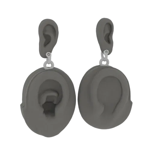 Drop Style Earrings collectible detail 3D model, isometric studio render, highlighting earring form and finish detail.