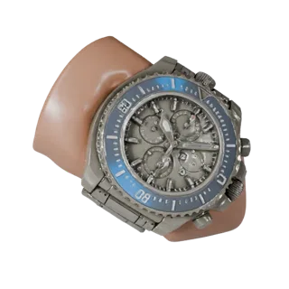 Diver Chronograph Watch Stylized 3D model, stylized isometric render, showing metal cases, wrist scale.