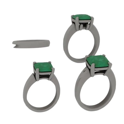 Emerald Ring collectible detail 3D model, front-three-quarter studio render, highlighting ring form and finish detail.