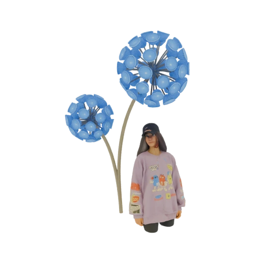 Whimsical Dandelion Girl 3D Model