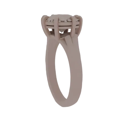 Solitaire Ring collectible detail 3D model, perspective studio render, showing ring silhouette and surface contrast.