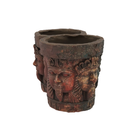 Triple Face Ancient Pot