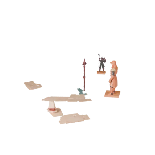 Anteprima modello 3D Diorama Display Stilizzato per Dungeon che mostra parti stratificate, vista gioco a tre quarti