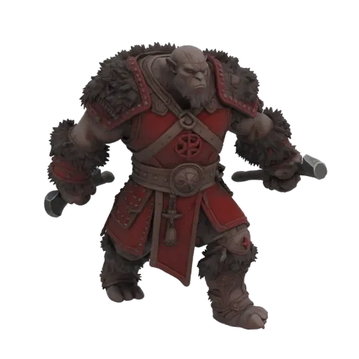 Medieval Orc Barbarian Miniature STL