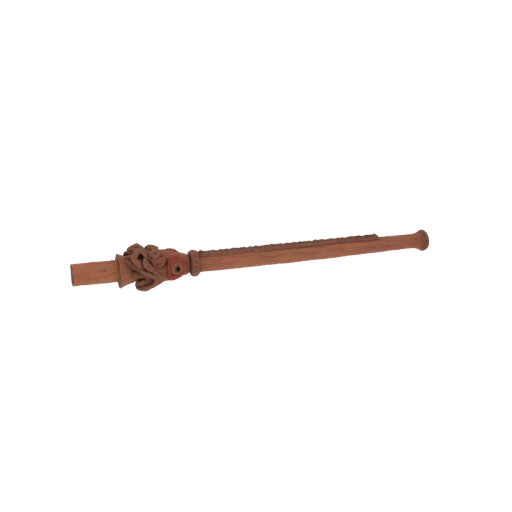 Ornate Wooden Pipe with Carved Dragon Detail