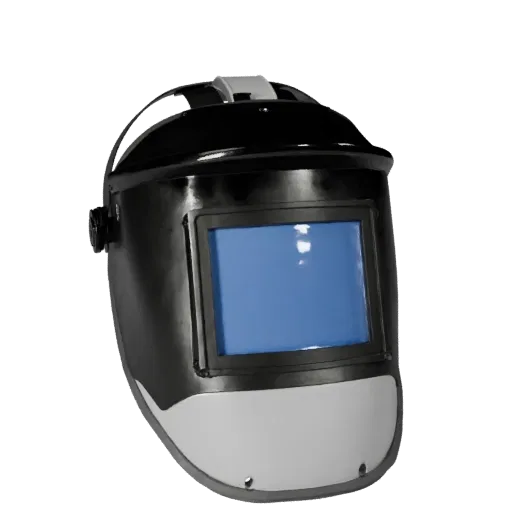 Welding Mask Product Viz 3D model, three-quarter studio product render, showing plastic shells, form detail.