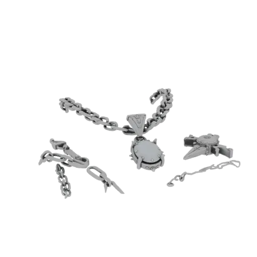 Layered Necklace render detail 3D model, front view studio render, highlighting necklace form and finish detail.