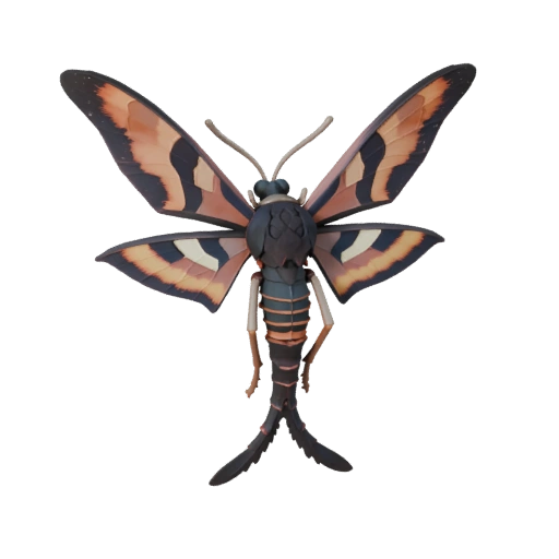 Modelo 3D Realista de Polilla Luna - Activo PBR Rigged para Juegos | PBR