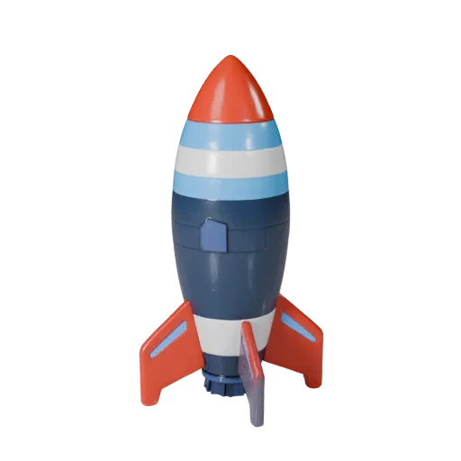 Cartoon Rocket 3D Model for Stylized Games PBR Asset