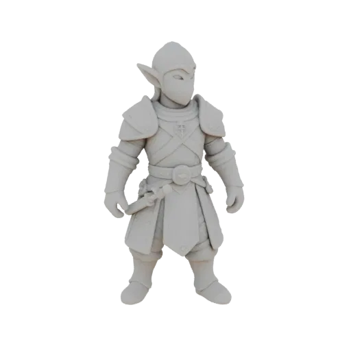 Medieval Elf Bard Miniature STL - Guard