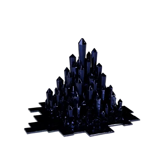 Alien Crystal Plain Tile Unity 3D model, isometric viewport view, showing layered soil, raised bases.