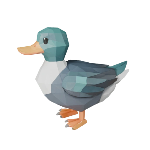 Modelo 3D de Pato Poligonal Bajo - Asset de Juego para Unity con FBX | Libre de Regalías
