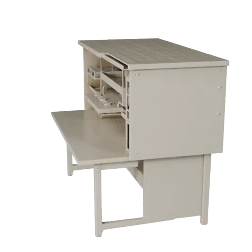 Minimal Desk Organizer High Poly 3D model, close-up studio render, showing plastic, desk-scale silhouettes.