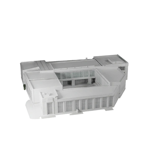 Padiglione Pubblico Stampabile STL Modello 3D - Asset in Scala