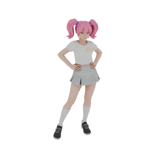 Anime Girl with Pink Hair