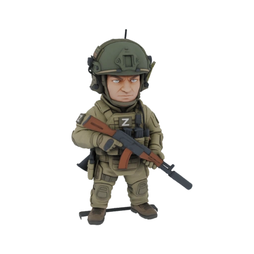 Chibi Soldier with AK-47 and 'Z' Insignia