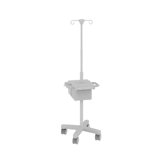 Surgical IV Stand Realistic 3D model, three-quarter studio render, showing painted metal, clinical silhouette.