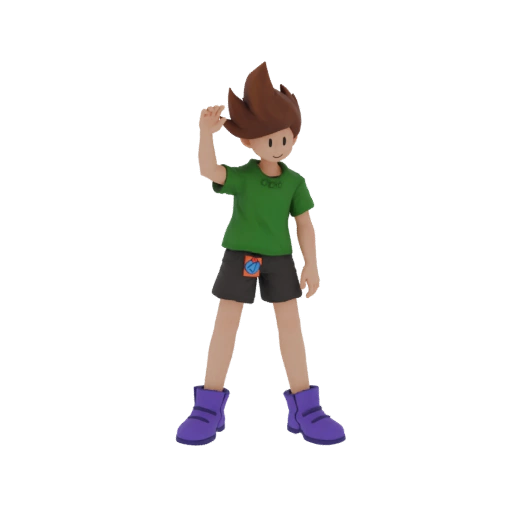 Boy Waving 3D Model