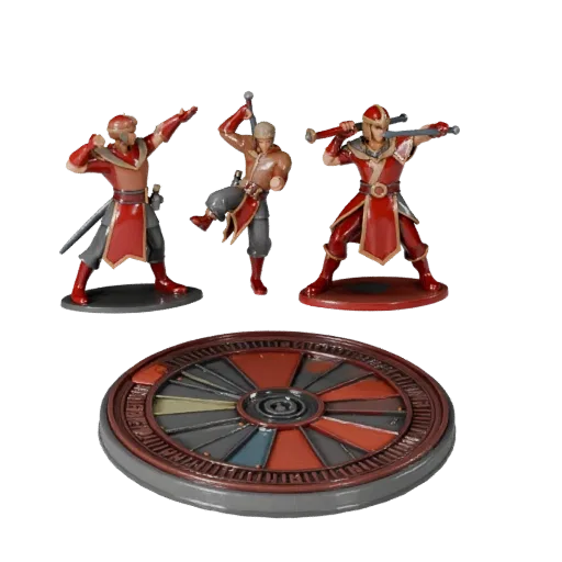 Strategy Meeple Set high poly 3D model preview showing scale, studio close-up view, icon shape and table readability