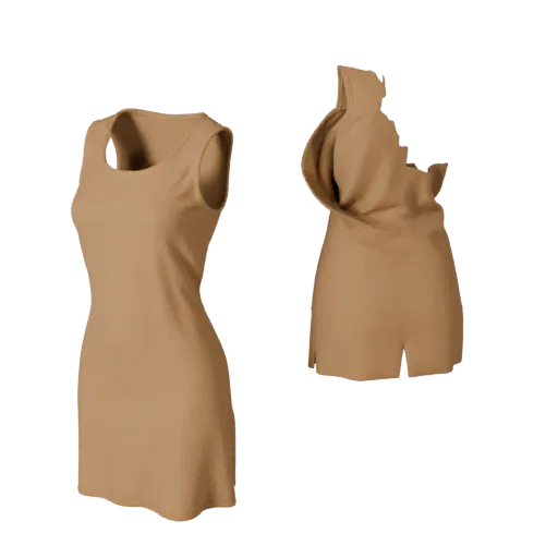 Mini Dress product viz 3D model, perspective studio render, showing garment form, surface, and scale cues.