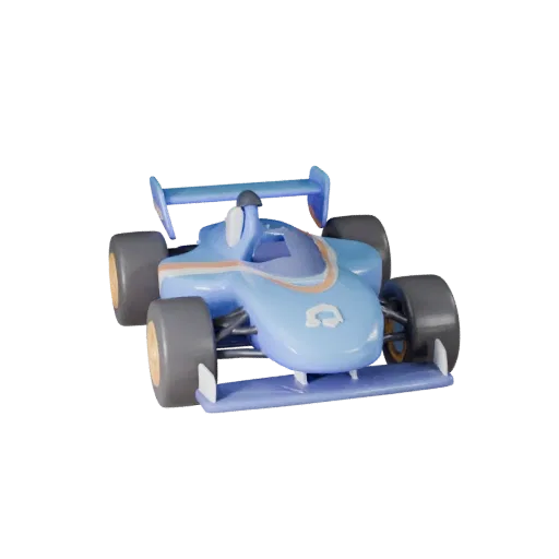 Cartoon Formula Car 3D Model for Stylized Games PBR Asset