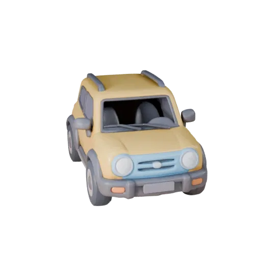 Cartoon Compact Suv 3D Model for Stylized Games PBR Asset