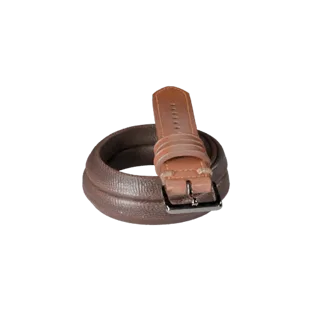 Formal Watch Strap 3D model, three-quarter front view, AR viewer studio render, showing leather, flexible strip form.
