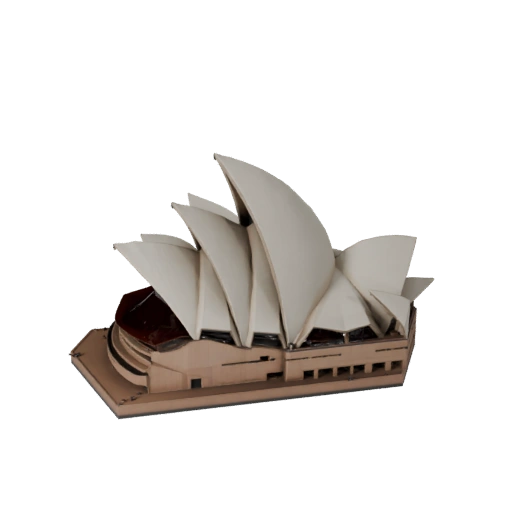 Modello 3D Low Poly Sydney Opera House per Giochi e VR