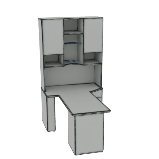 L-Shaped Corner Desk with Hutch