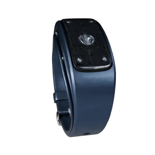Luxury Fitness Band Product Viz 3D model, three-quarter studio product render, showing silicone, wearable fit.