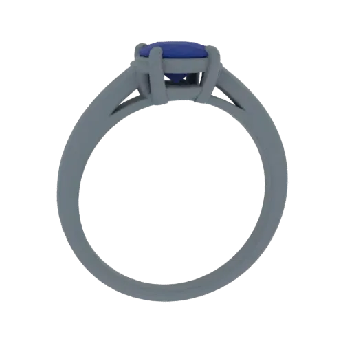 Sapphire Ring collectible detail 3D model, isometric studio render, with calibrated ring silhouette and material reads.