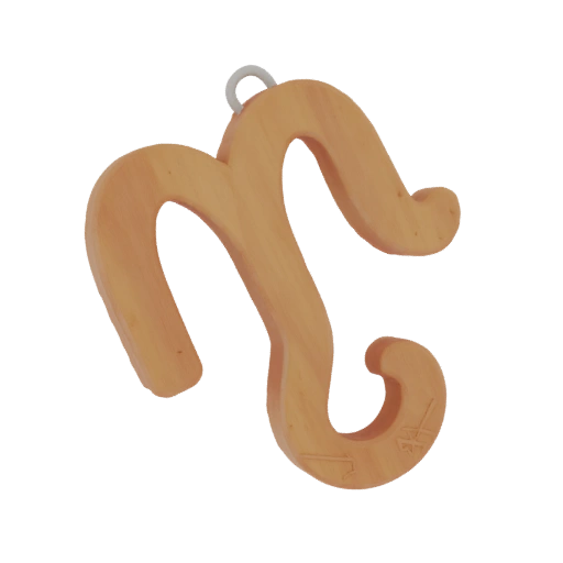 Virgo Zodiac Symbol Amulet - Wooden Style