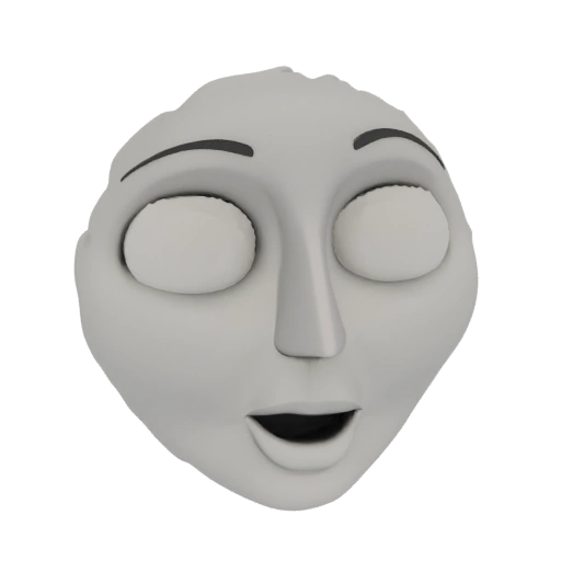 Stylized Cartoon Face 3D Model