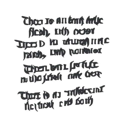 3D model of stencil with Gothic inscription "No Truth in Flesh" on black background