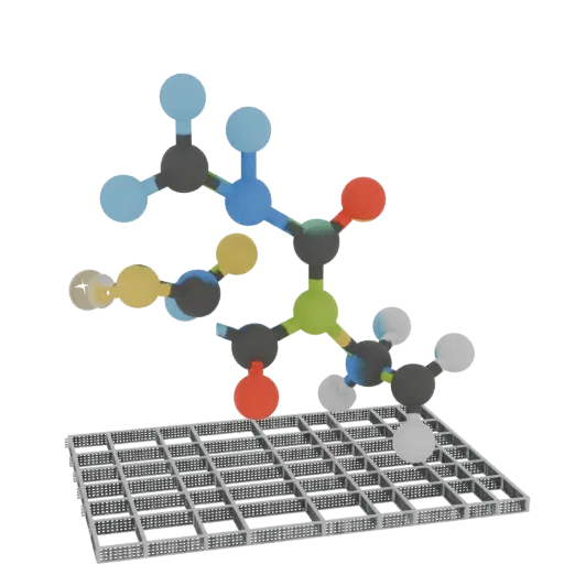 Organic Molecule Set Printable 3D model, isometric STL render, showing colored spheres, molecule layout.